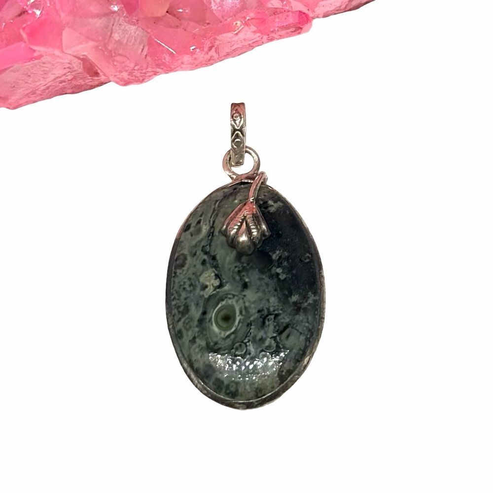 African Kambaba Star Galaxy Jasper Necklace Pendant Solid 925 Sterling Silver